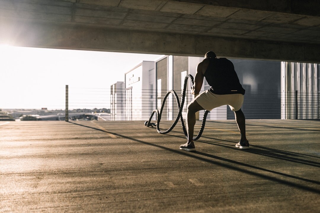 athlete training hard
